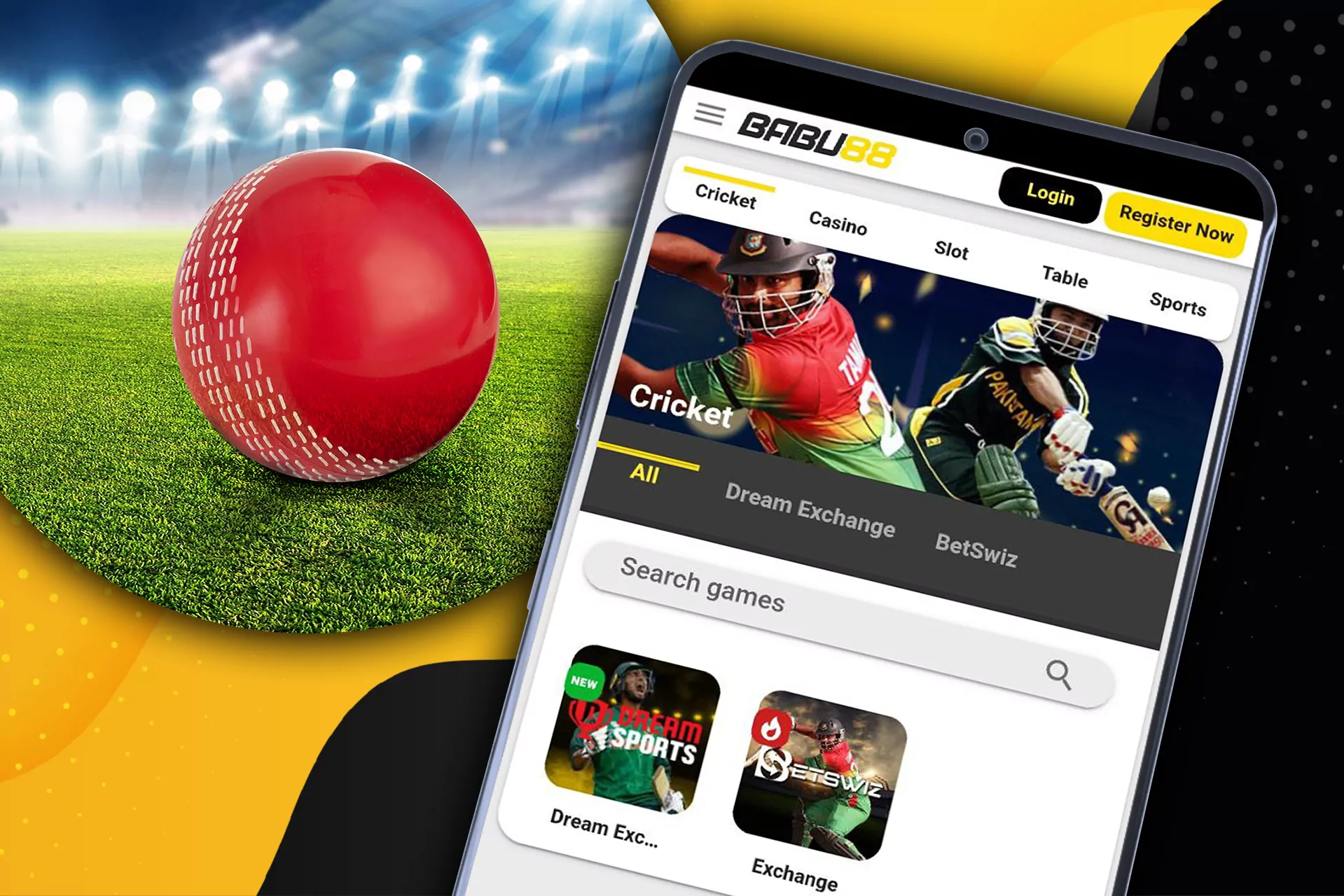 Place bets on cricket via your Babu88 mobile app.