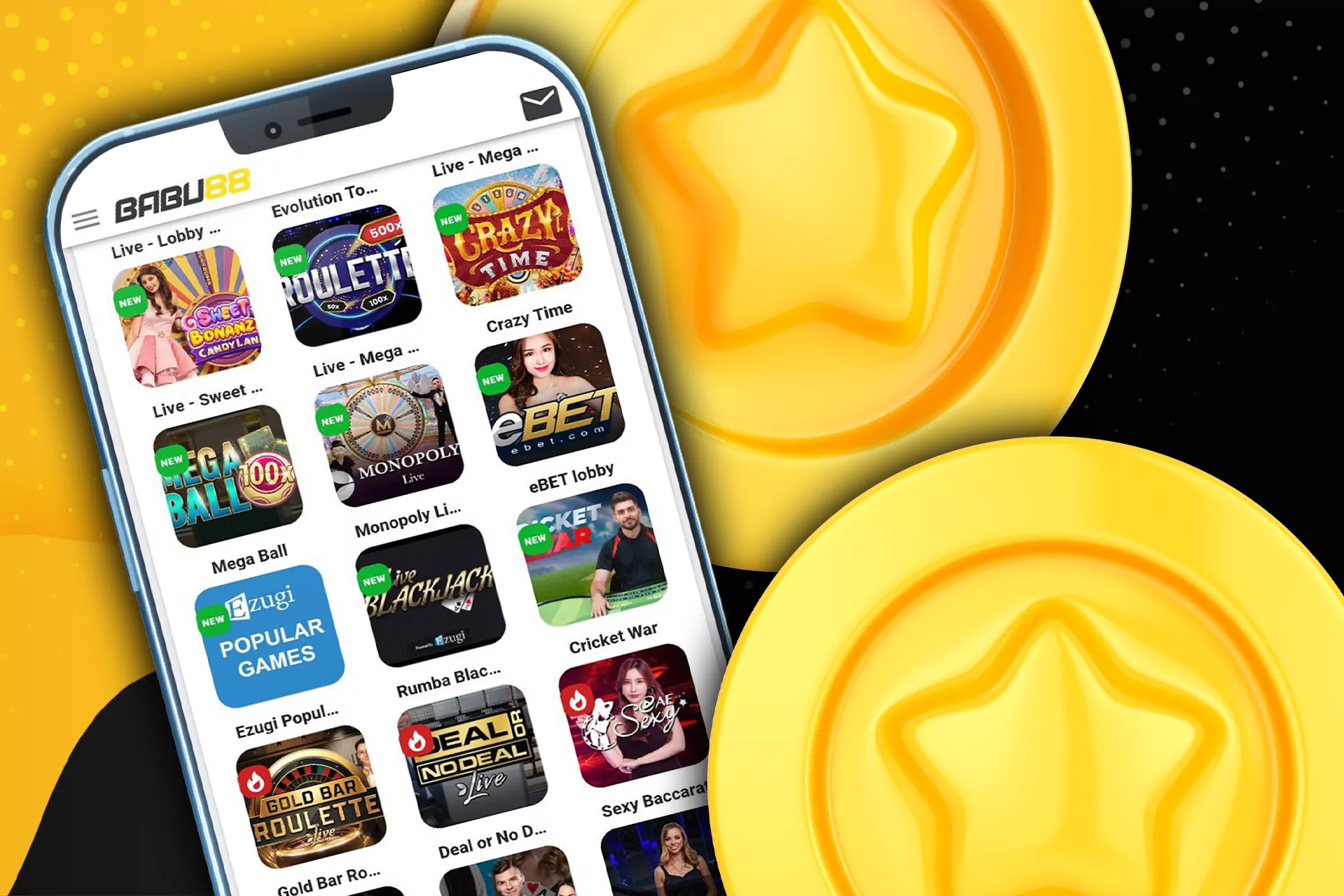 There are various betting options and casino games to play in the Babu88 app.