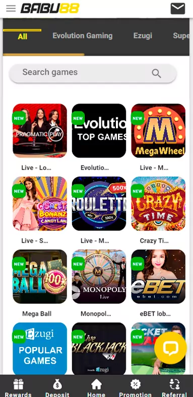 Babu88 casino section presents a huge number of games for every taste.