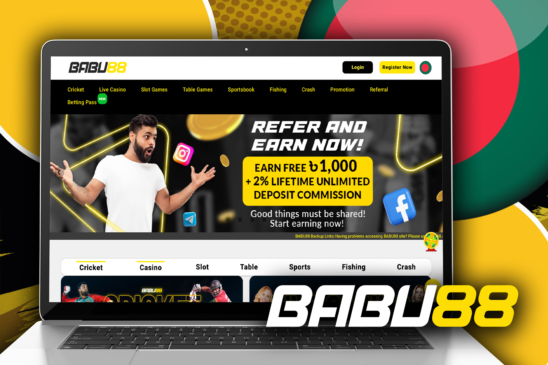 Babu88 is a betting shop and online casino on the same website.