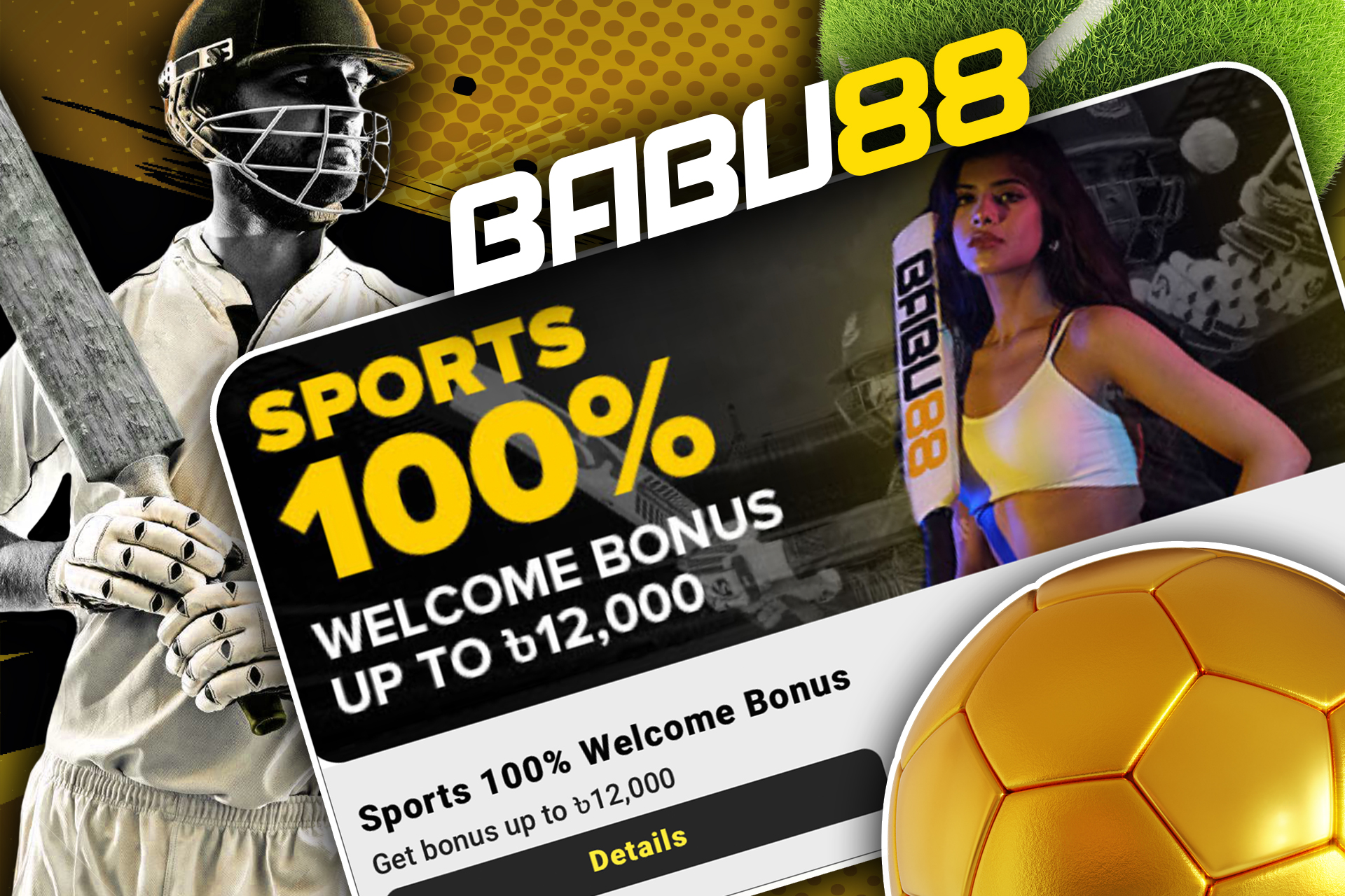 Get a 100% bonus of up to 12,000B DT on sports betting.