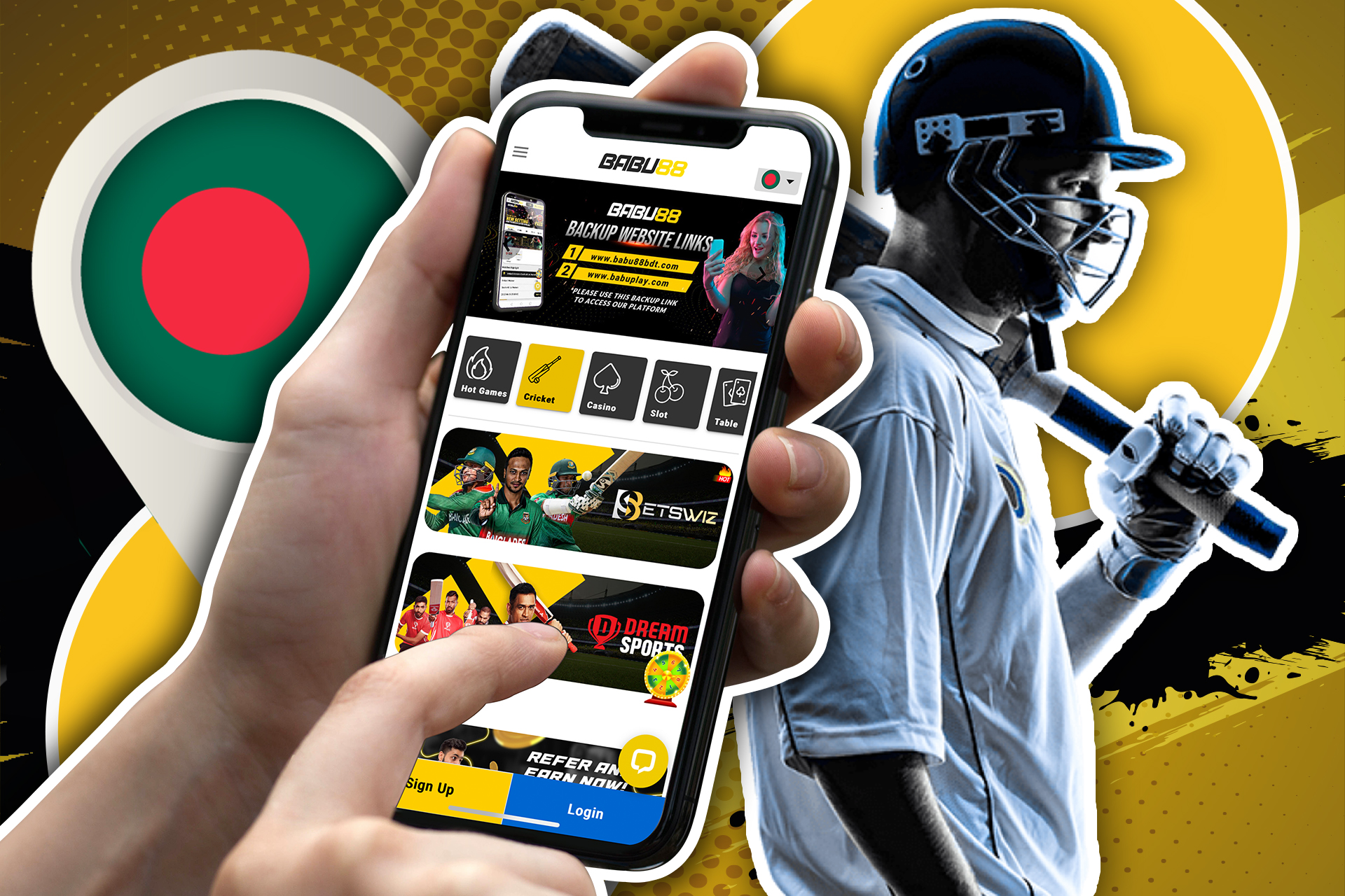 You can also bet on cricket via the Babu88 mobile app.
