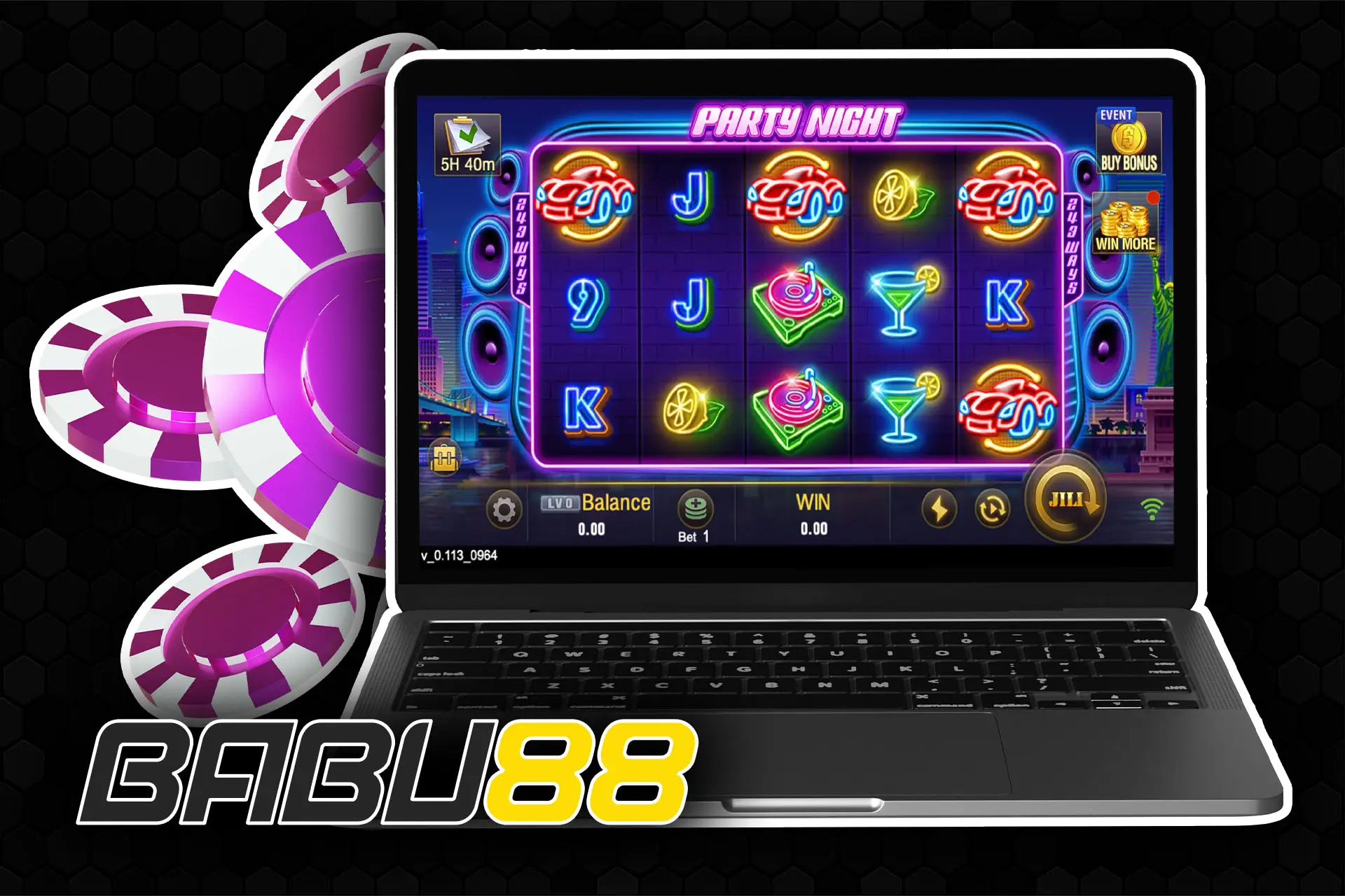 You can play the Party Night slot in the Babu88 casino.