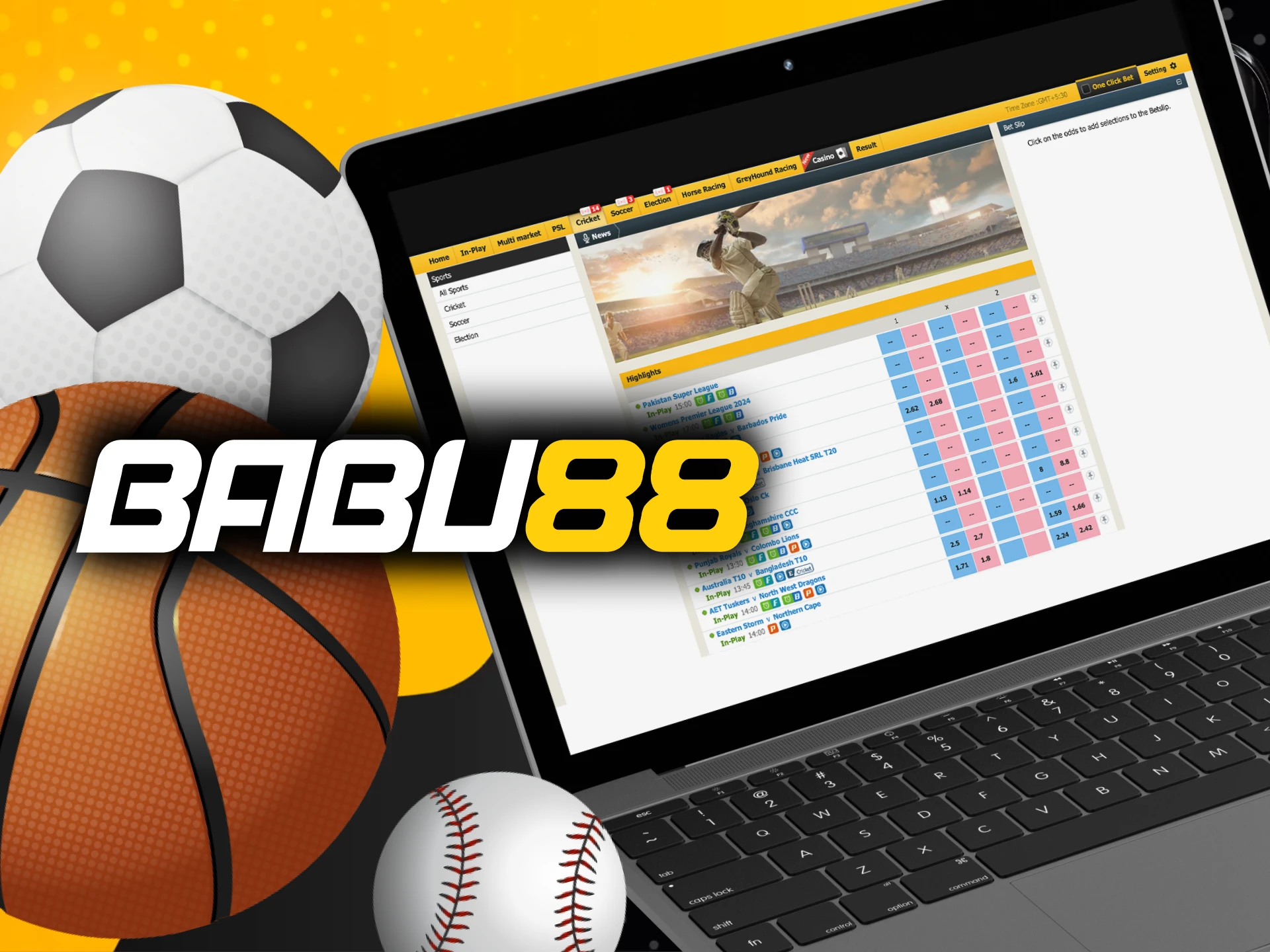 Instructions for players on how to start betting on IPL on the Babu88 online casino website.