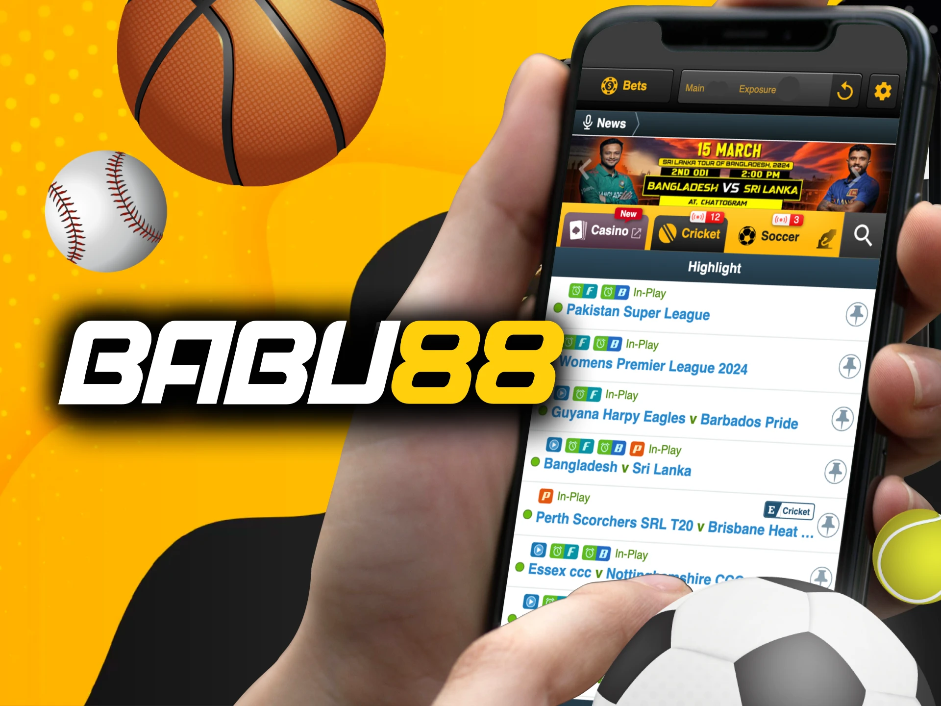 Can I bet in IPL at Babu88 online casino from my phone.