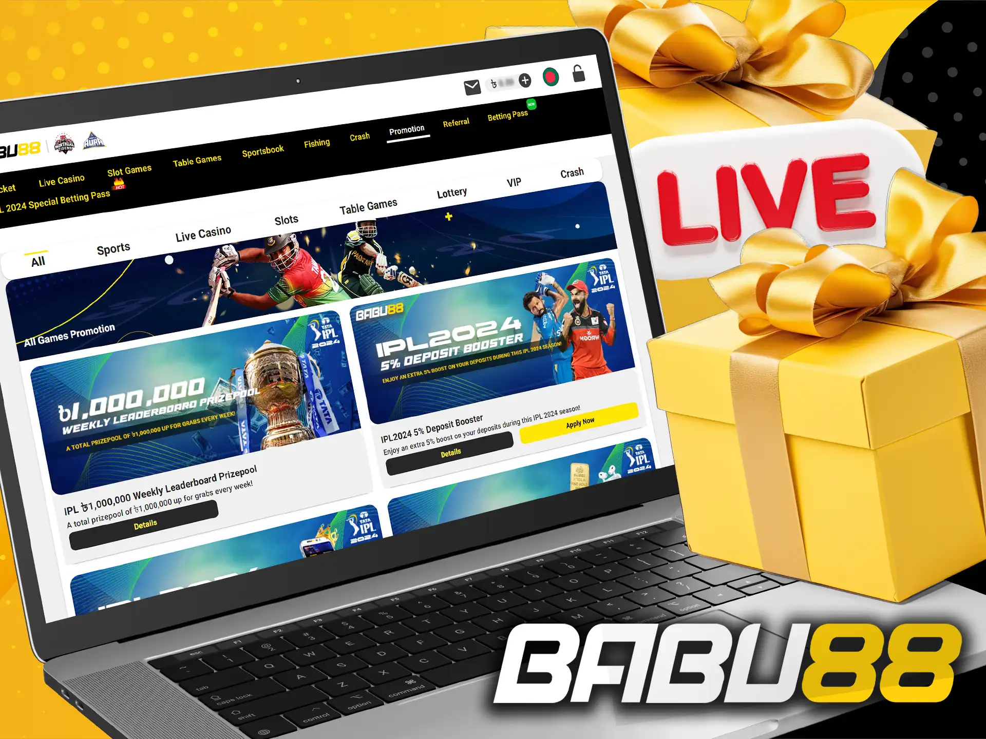 Babu88 offers great bonuses for IPL live betting.