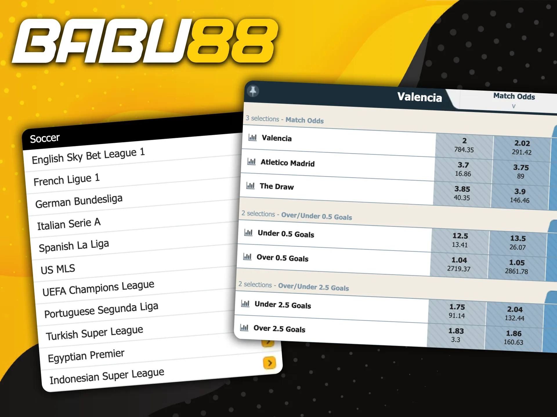 Football is also available for betting at Babu88.
